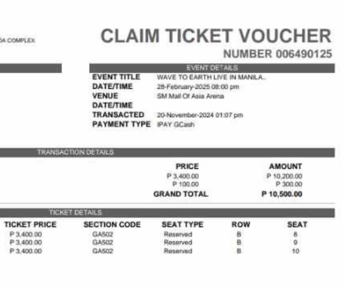 ktvjayk's tweet photo. WTS WAVE TO EARTH LIVE IN MANILA!!

(3) GA PREMIUM 502

- meet up only around baguio
- can claim tickets together 
- kaliwaan
- srp https://t.co/fAStaqFv99