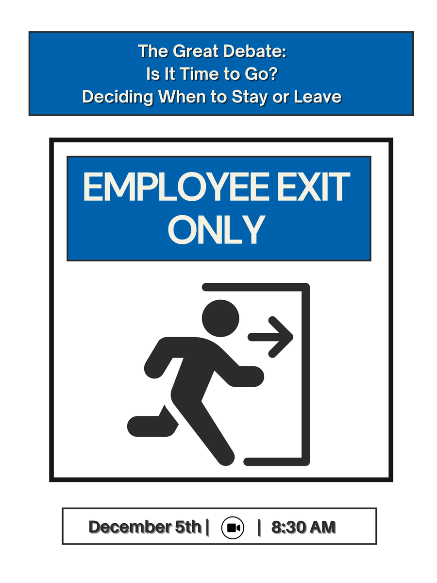 Join us on December 5th for the next Great Debate, as we dive into the different factors that cause employees to leave or stay, and how HR practitioners should be a part of the conversation! Don't miss it! bit.ly/40S1eD