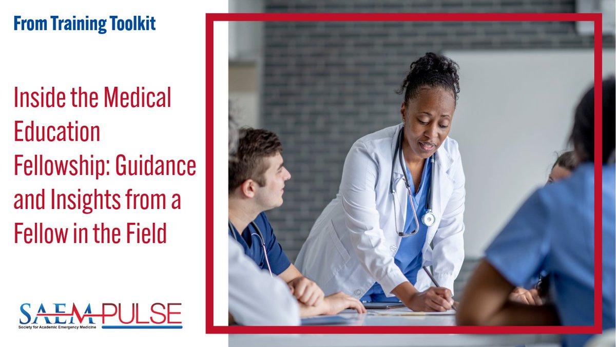 From #SAEMPulse: "Fellows receive advanced training in areas like adult learning theory, research methodology, curriculum development, learner assessment, feedback, #mentorship, and other essential competencies to become effective educators."

Read now: ow.ly/bNT950U3rKA