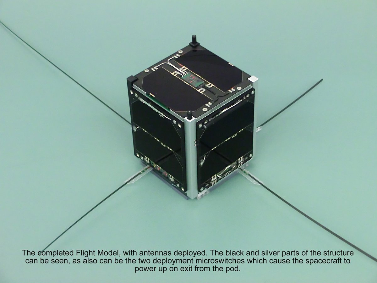 FUNcube, the low Earth polar orbiting CUBE Satellite, celebrates its 11th birthday today!

Built by <a href="/AmsatUK/">AMSAT-UK</a> and launched 11 years ago, it:
✔️Orbits the Earth at a height of 600km
✔️Travels at 27,360kph
✔️Takes just 96mins to complete a full orbit
✔️will have completed more than