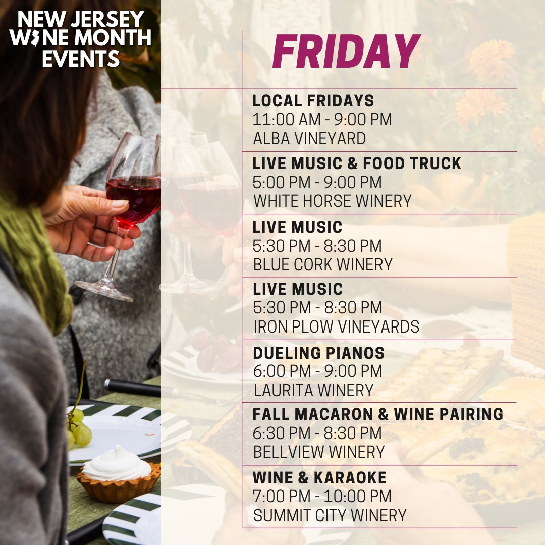 gardenstatewine's tweet photo. Next weekend, the Holiday Wine Trail kicks off, bringing incredible wine experiences across NJ. 🍇✨ Stop by your favorite local wineries this weekend to get into the holiday spirit! 🍷 Visit the link https://t.co/1bHKB2uqYN for events happening this weekend! 🍇 #CheersNJWine https://t.co/IGpqwug7LD