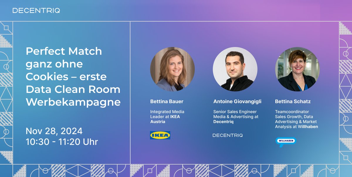 Webinar Alert 🚀: Genaue Zielgruppen-Insights mit #DataCleanRooms: Wie IKEA und <a href="/willhaben/">willhaben</a>  durch gezielte Datensegmentierung eine deutliche Leistungssteigerung erzielten – bei gleichzeitigem Datenschutz. bit.ly/3YWPBZv