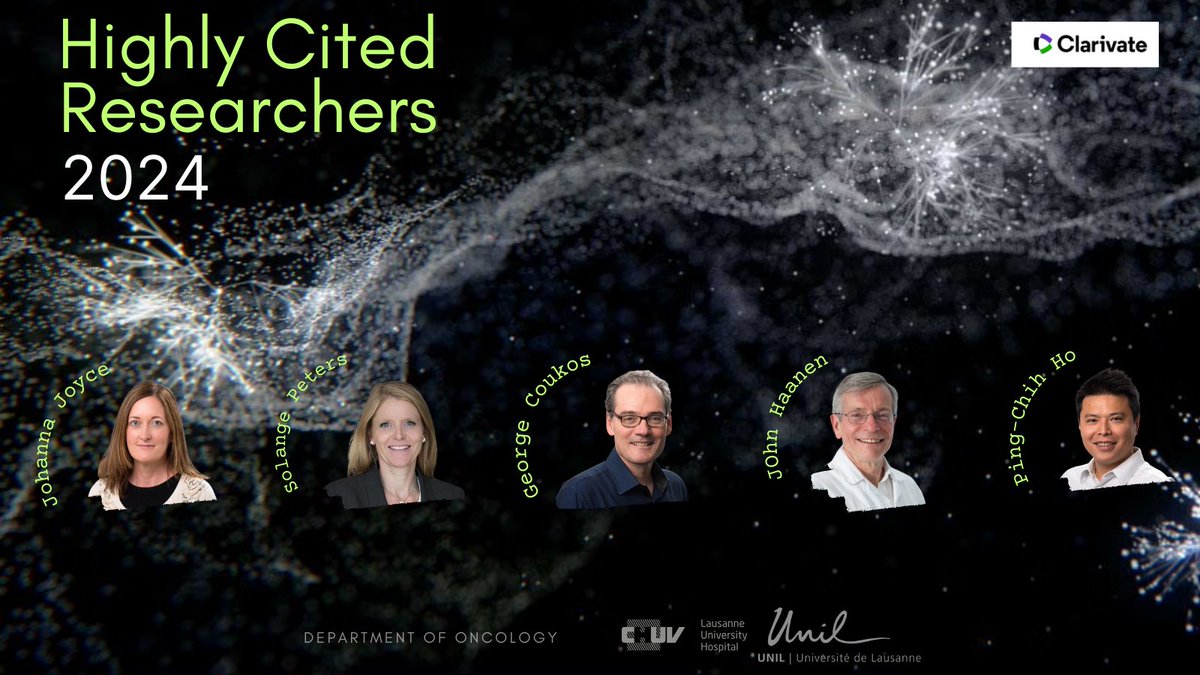 Oncology UNIL CHUV (@oncounilchuv) on Twitter photo ๐Congrats to those 5 brilliant scientists from our Department of oncology!!! #cancerresearch <a href="/unil/">Universitรฉ de Lausanne</a> <a href="/FBM_UNIL/">Facultรฉ de biologie et de mรฉdecine (inactif)</a> <a href="/CHUVLausanne/">CHUV /ย Centre hospitalier universitaire vaudois</a>
<a href="/Johanna_A_Joyce/">Johanna Joyce</a> <a href="/peters_solange/">Solange Peters</a> <a href="/CoukosGeorge/">George Coukos</a> <a href="/PCHo_Lab/">HoLab</a> <a href="/HaanenJohn/">John Haanen</a>
โถ๏ธclarivate.com/highly-cited-rโฆ ๐Congrats to those 5 brilliant scientists from our Department of oncology!!! #cancerresearch <a href="/unil/">Universitรฉ de Lausanne</a> <a href="/FBM_UNIL/">Facultรฉ de biologie et de mรฉdecine (inactif)</a> <a href="/CHUVLausanne/">CHUV /ย Centre hospitalier universitaire vaudois</a>
<a href="/Johanna_A_Joyce/">Johanna Joyce</a> <a href="/peters_solange/">Solange Peters</a> <a href="/CoukosGeorge/">George Coukos</a> <a href="/PCHo_Lab/">HoLab</a> <a href="/HaanenJohn/">John Haanen</a>
โถ๏ธclarivate.com/highly-cited-rโฆ