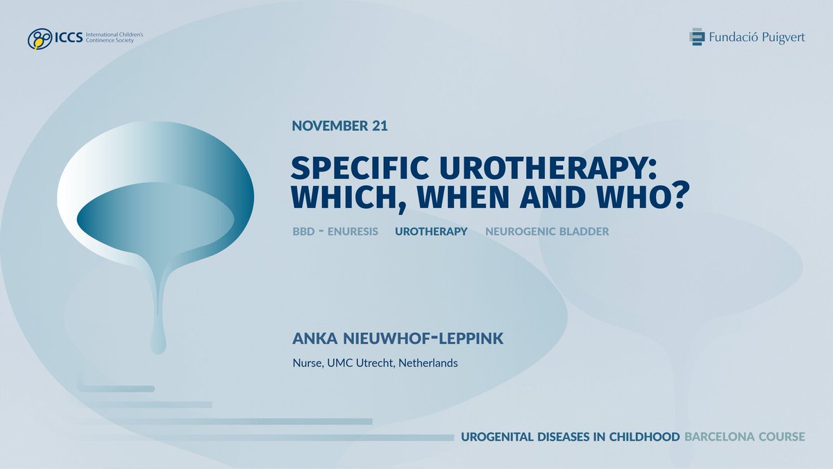 Fundació Puigvert Barcelona (@fpuigvert) on Twitter photo After lunch, it's time for the 🟢#UroPED Urotherapy talks at the <a href="/ICCS_continence/">International Children’s Continence Society</a> course in Barcelona!
🔘Specific urotherapy: which, when, and who?
Anka Nieuwhof-Leppink, Nurse,<a href="/UMCU_Intl/">UMC Utrecht International</a>, Netherlands After lunch, it's time for the 🟢#UroPED Urotherapy talks at the <a href="/ICCS_continence/">International Children’s Continence Society</a> course in Barcelona!
🔘Specific urotherapy: which, when, and who?
Anka Nieuwhof-Leppink, Nurse,<a href="/UMCU_Intl/">UMC Utrecht International</a>, Netherlands