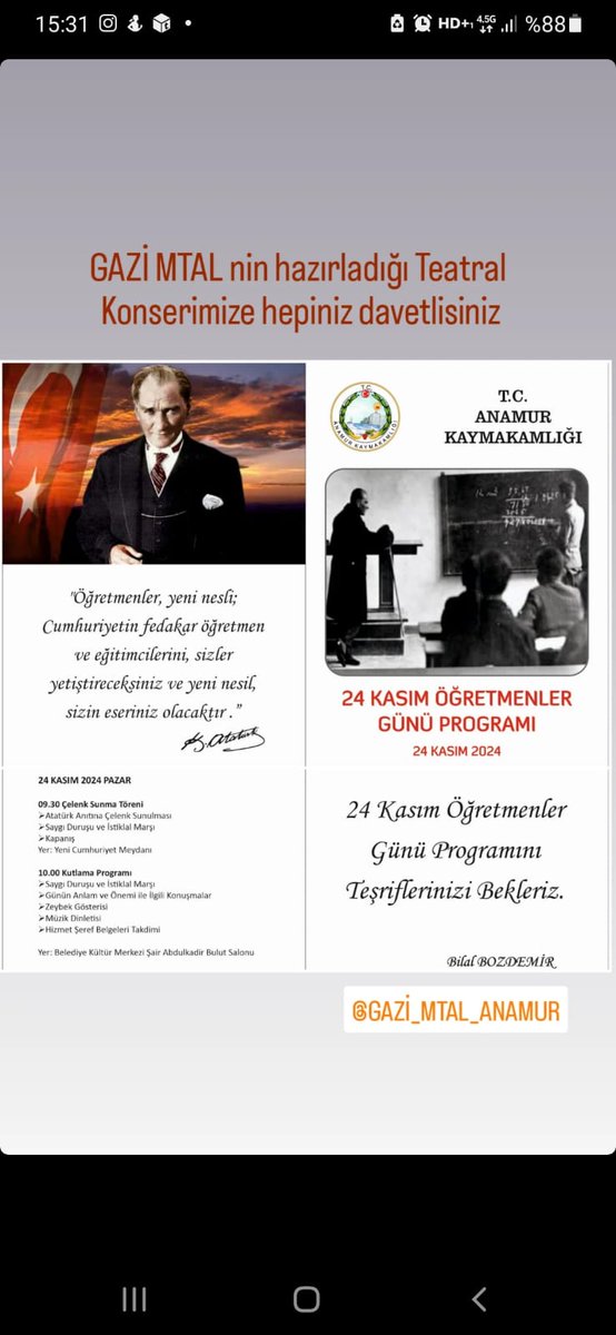 Okulumuz Gazi Mesleki ve Teknik Anadolu Lisesi' nin hazırlamış olduğu İlçe programına bekleriz.