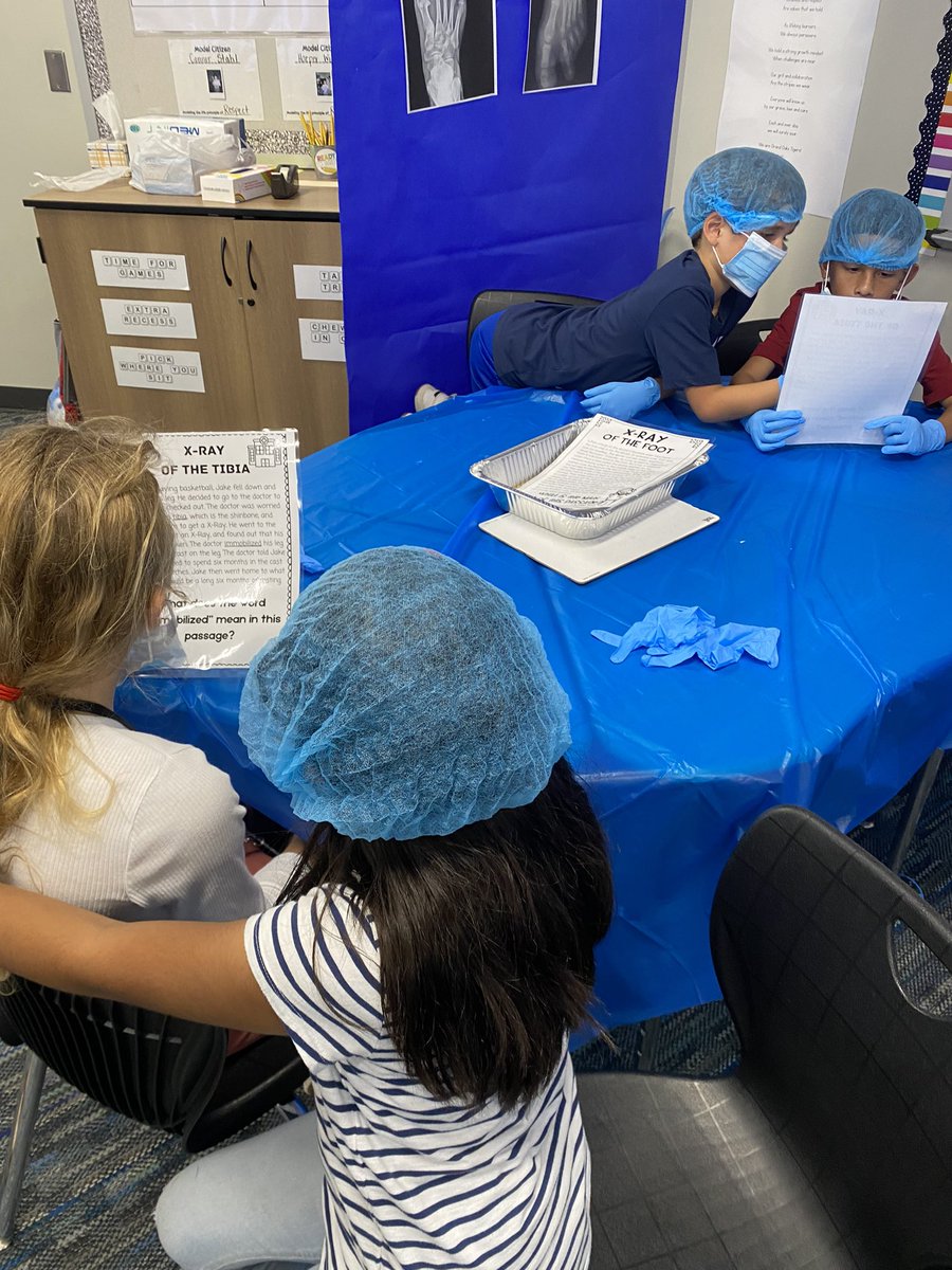 GOESchuffman's tweet photo. GOES 3rd Grade RLA Hospital 🏥
Our students loved reviewing their skills in Contraction Surgery, Operation Comprehension, and the Text Feature Hospital 🩺😷🩻 @TISDGOES https://t.co/6iOPb1J9hm