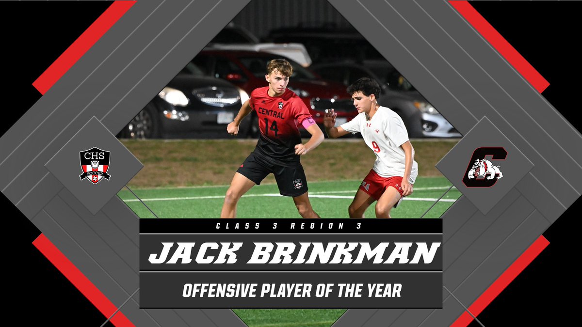 Congratulations to Jack Brinkman for being selected as the All-Region Offensive Player of the year! <a href="/PitCentralHS/">*The Pit* @ THE Central High School</a> <a href="/Central_AD/">Central (SPFD) High School Athletics</a> 
mosoccercoach.com/24boys3-3.html