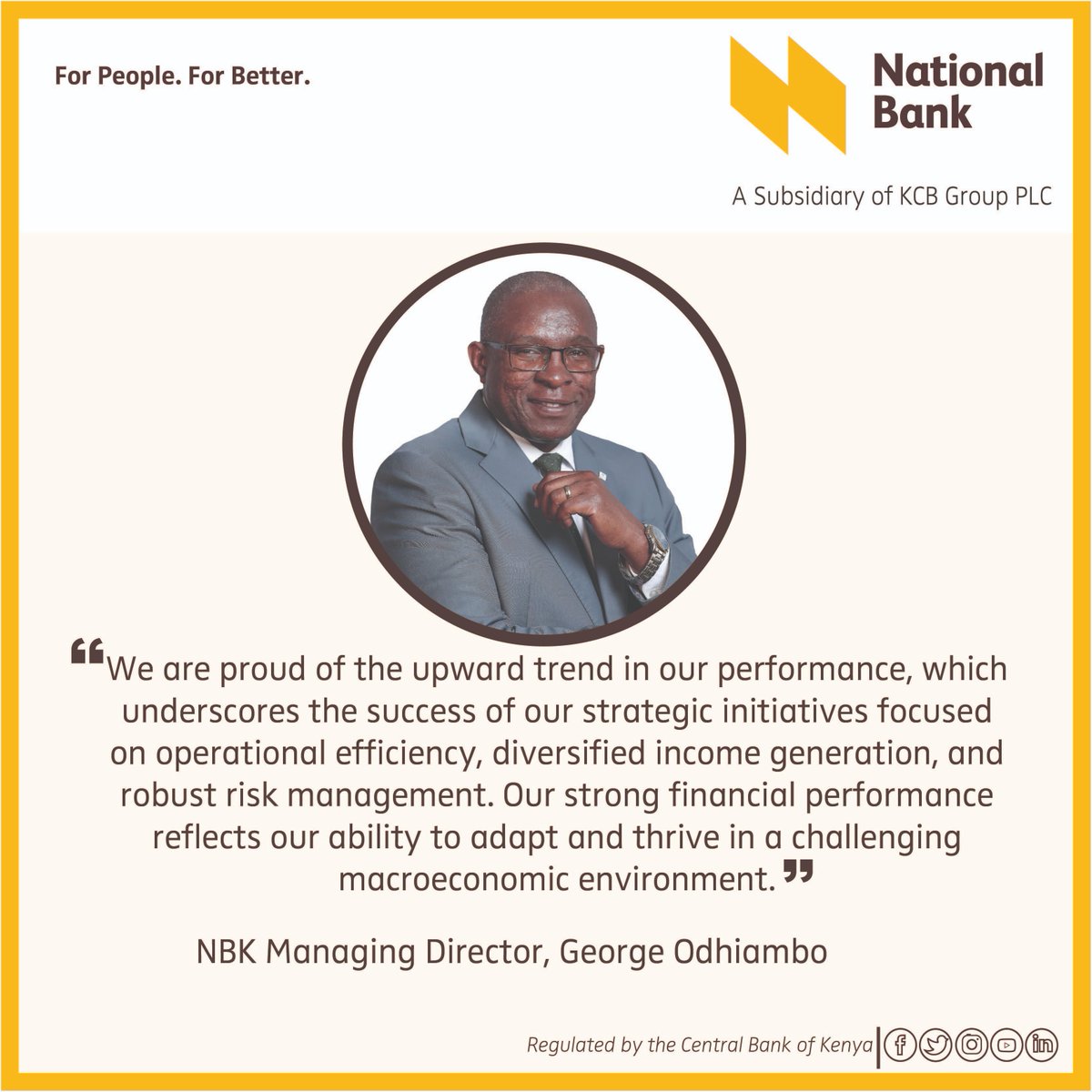 National_Bank's tweet image. National Bank of Kenya has recorded outstanding growth in financial performance, posting a KShs. 1.2 billion profit after tax for the third quarter ending September 30, 2024. This represents an impressive 142% increase, compared to the same period in 2023. #NBKQ3Financials