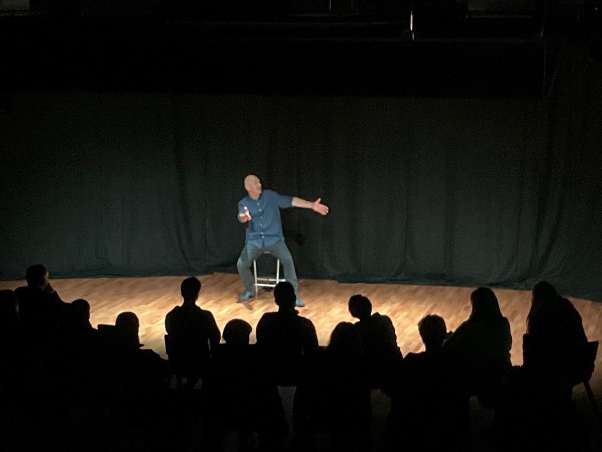GosfieldSchool's tweet photo. This week we welcomed Ben Haggarty, a professional Performance Storyteller from The Crick Crack Club, to Gosfield. He gave a wonderful public performance and 2 thoroughly enjoyable 'performance &amp; discussion' sessions for 6 local schools and our own Year 4, 5, 9 &amp; 10 Drama pupils. https://t.co/ehSW3tUWbP