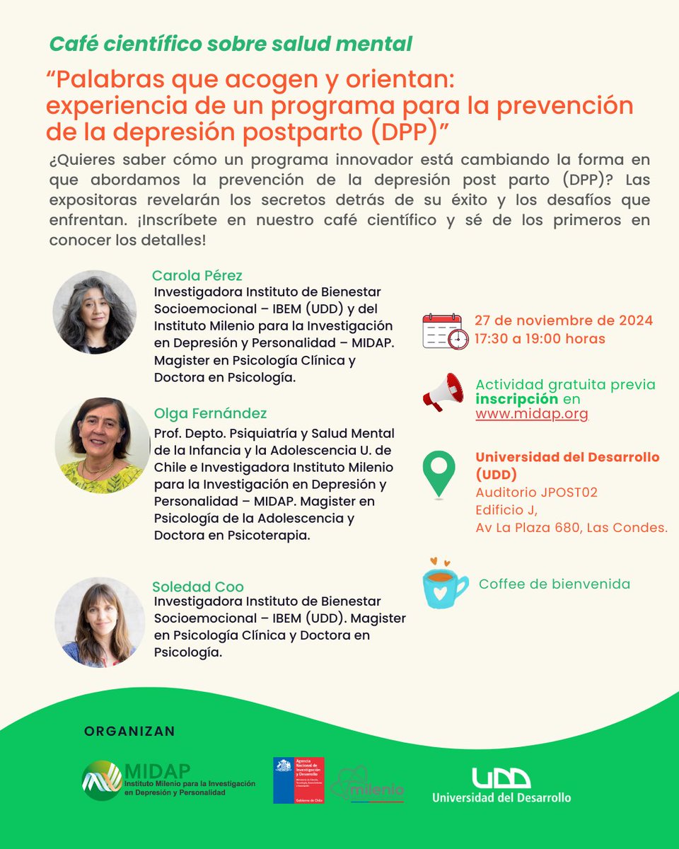 AGENDA | 
Les esperamos el próximo miércoles a las 17:30hrs. en la Universidad del Desarrollo. Inscríbete en airtable.com/appMcCR1mc9gkD…