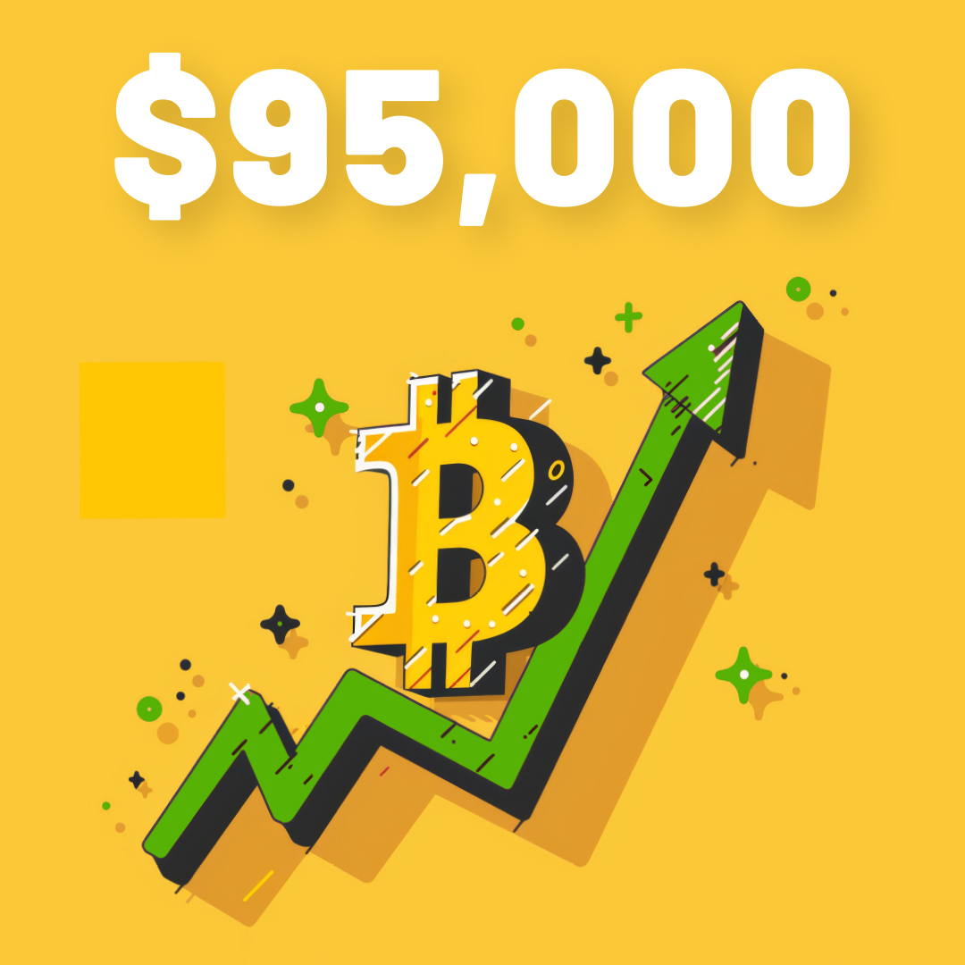 NEW HIGH FOR BITCOIN!! Today Bitcoin has officially surpassed $95,000!