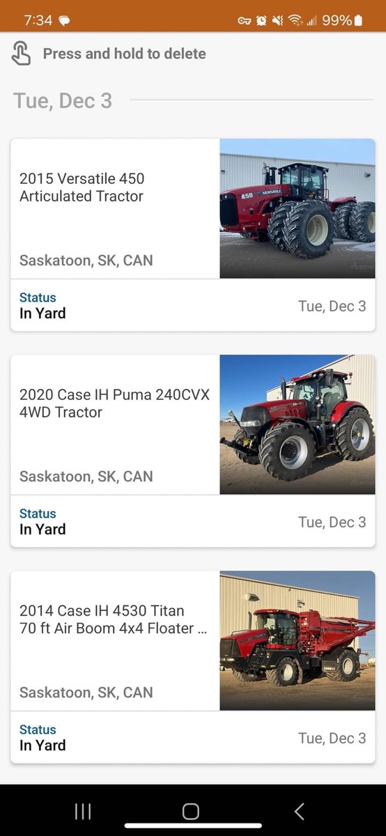 KelvinHannah's tweet image. Selling a number of pieces Dec. 3 at the Ritchie sale in Saskatoon. 

Good used tractors, SuperB’s, floater, conveyors, GSI grain dryer, scraper, and grain cart. 

Reach out for any questions you may have! 306-269-0228

RTs appreciated!!