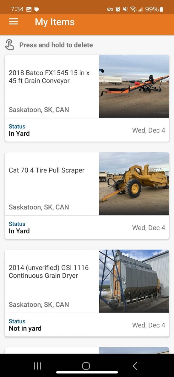 KelvinHannah's tweet image. Selling a number of pieces Dec. 3 at the Ritchie sale in Saskatoon. 

Good used tractors, SuperB’s, floater, conveyors, GSI grain dryer, scraper, and grain cart. 

Reach out for any questions you may have! 306-269-0228

RTs appreciated!!