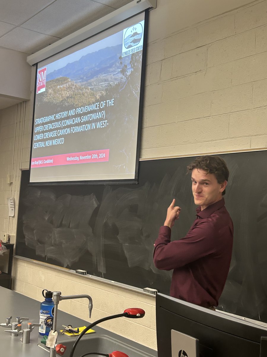 Great talk by NMSU MS student Leo Kuyl on his study of the Crevasse Canyon formation in New Mexico.