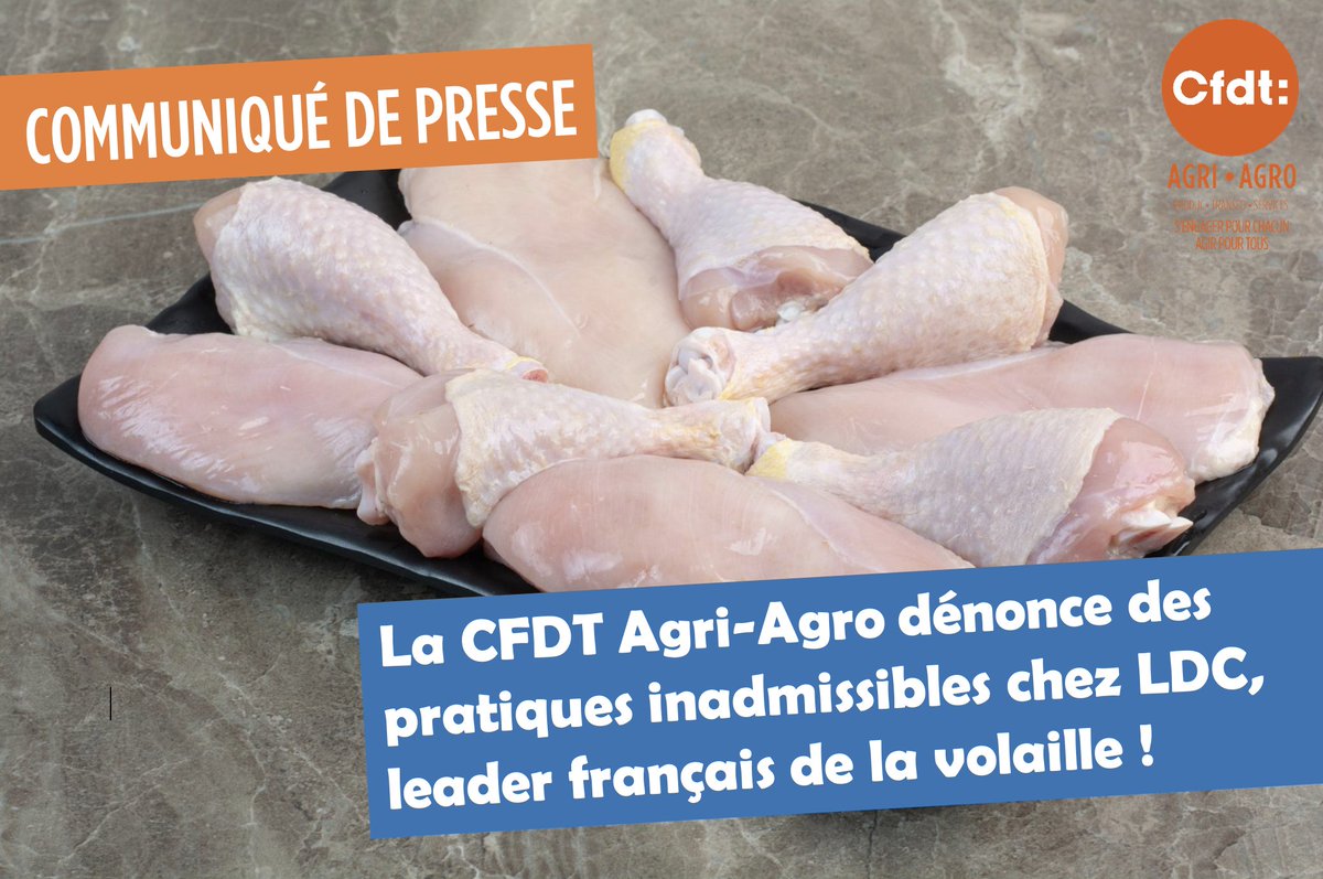 . #LDC, leader (et géant de l'#agroalimentaire) français de la #volaille se sépare de son #abattoir de volailles à #Blancafort (18). L’annonce de cette fermeture est un choc pour les #salariés et les représentants du personnel.
>>> fga.cfdt.fr/portail/agricu…
#CFDT #syndicat #poulet