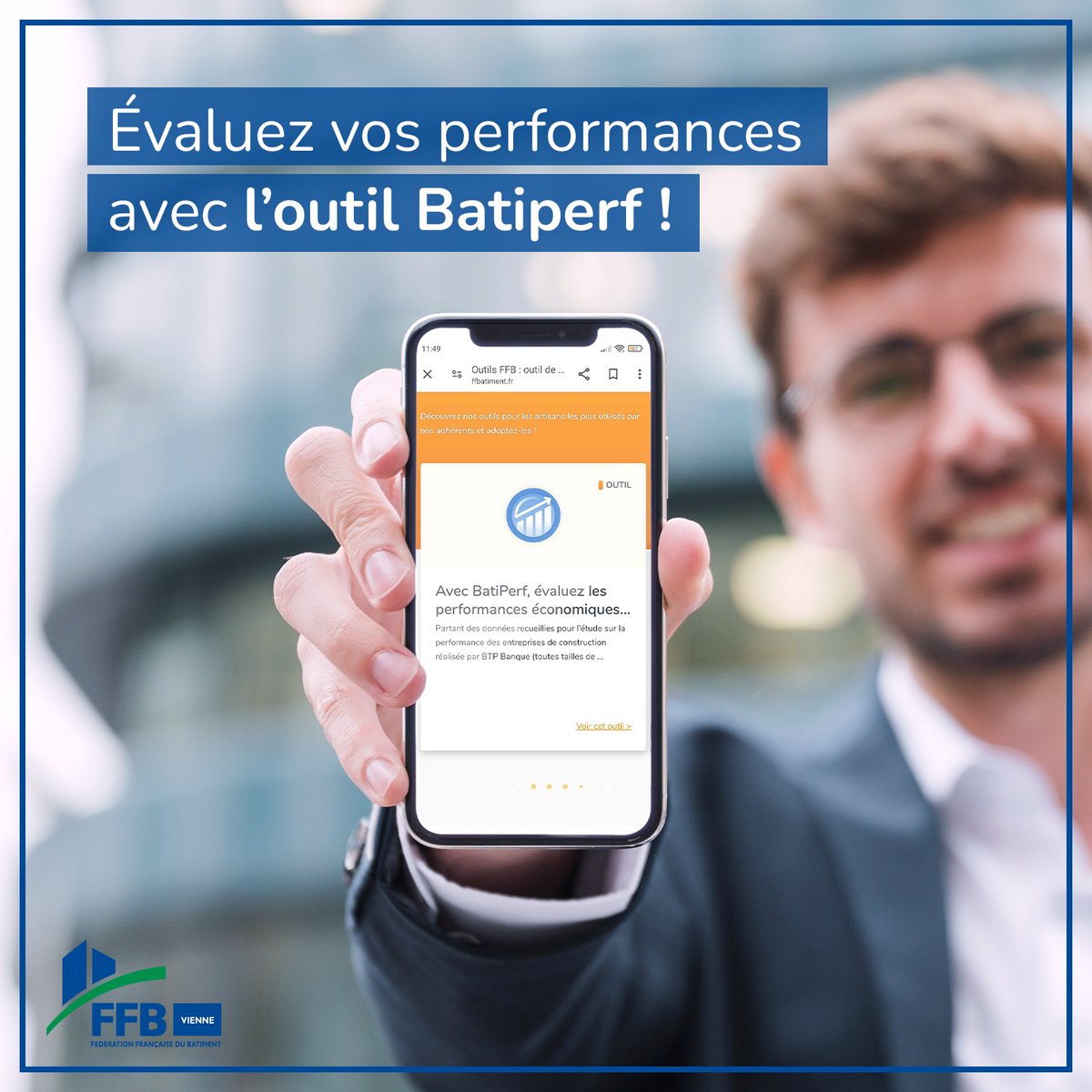 Adhérents FFB : pilotez votre entreprise avec l’aide de BatiPerf ! Il s’agit d’un outil digital qui vous permet d' évaluer la situation financière de votre entreprise et de comparer vos performances économiques avec celles d’entreprises similaires.
#outils #innovation #btp #ffb86