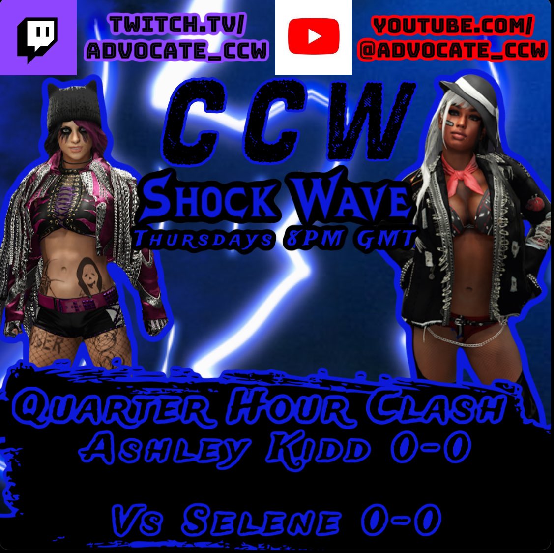 @thelifeofxo2K Vs @AliceBlkheart (Non-Title) 

<a href="/DragonMoeru/">VCW-Guy</a> Vs <a href="/JacksonZero_/">Jeremie “Suicidal” Vollant</a> 

<a href="/AxIsHim/">Ax</a>, @KDOGWRESWORLD &amp; <a href="/godofprohecyAce/">Laroh</a> Vs @tyger_brownfed , <a href="/Gachabeast247YT/">Beau Turner, Azlynn Kuyper and Jessica Spring</a> &amp; <a href="/IsaacDamnAngel/">THE ISAAC ANGEL</a> 

@JohnnyZer0KOTC Vs Selene 2/3