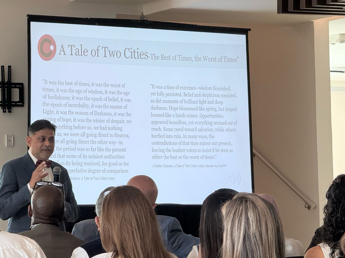 JMcCarthyEdS's tweet image. Dr. Kim uses a famous quote by Dickens from A Tale of Two Cities to feed into AI to modernize the text and speak it in his language. Consider the positive possibilities 
#CogniaIMPACTLATAM24