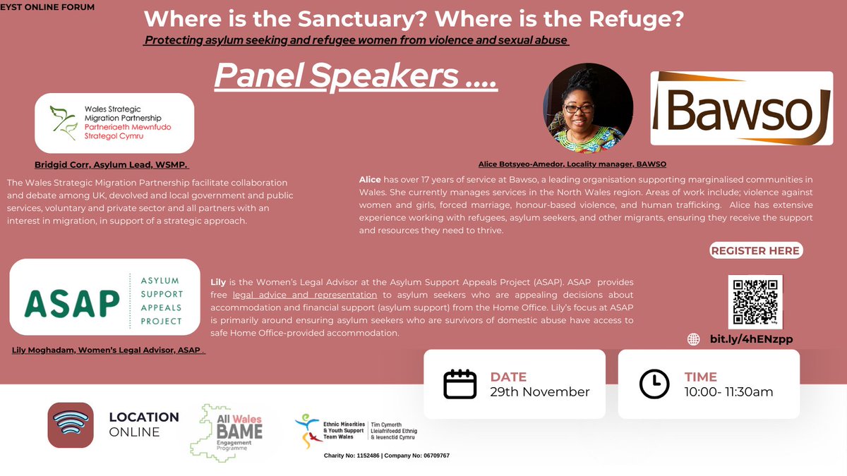Exciting line up of Panel Members for our upcoming forum to discuss how we can better protect asylum seeking and refugee women from violence and abuse. Join us on 29th November, 10-11.30am to mark White Ribbon Day *Sign Up Here* bit.ly/4hENzpp