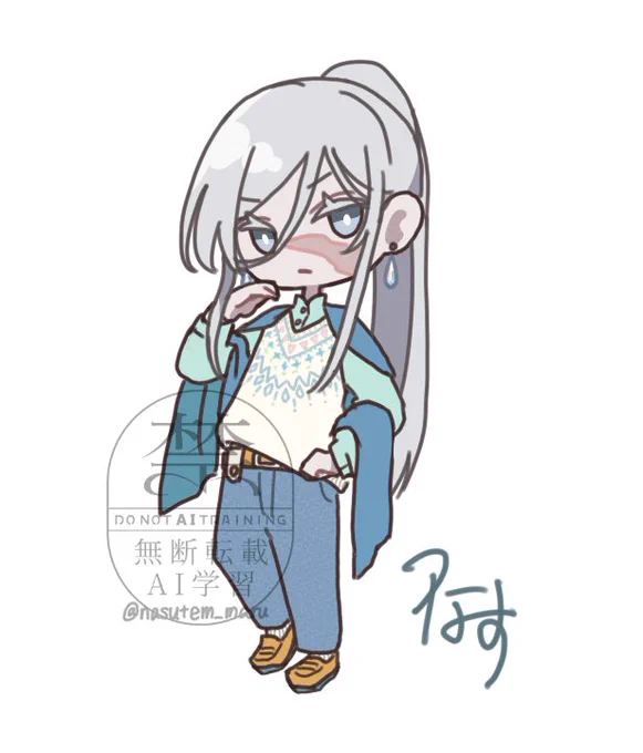 うちの子の春秋服をお願いしました! これは簡略化お絵描きだけど色合いおしゃれで可愛い〜! 私服デザイン:お酢様(# hmp_d6)