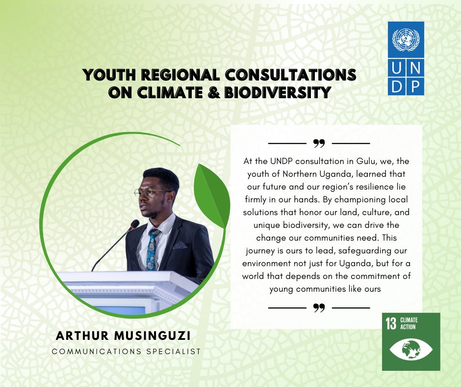 “By championing local solutions that honour our land, culture and unique biodiversity, we can drive the change our communities need.”

- Arthur Musinguzi <a href="/digitaldidan/">Arthur Musinguzi</a> at the Youth Climate Consultations

#cop29