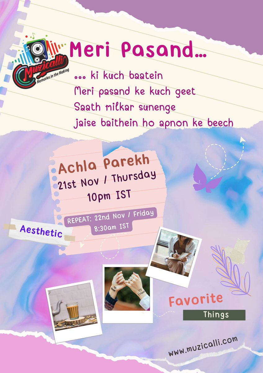 Nostalgiaana MUZICALLI Ep.305
Member Presentation | <a href="/AchlaParekh/">Achla Parekh</a> 

It is always a pleasure to listen to our member’s Pasand ke gaane!

Tonight we await Achla Parekh’s class choice of songs!