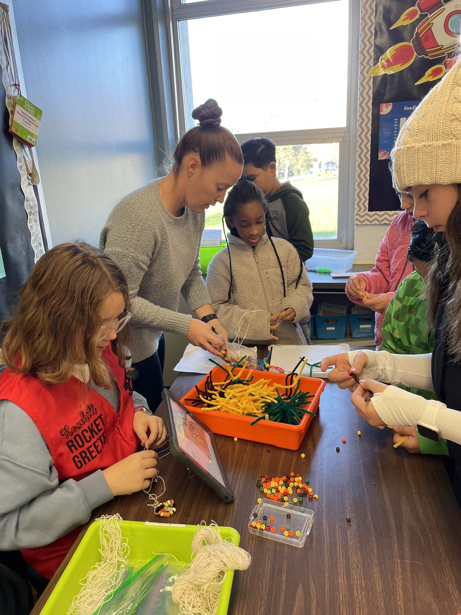 6th grade leaders facilitating learning stations to honor Hispanic Heritage and Native American and Indigenous People Month! <a href="/Rosehill512/">Rosehill Elementary</a> #AllIn