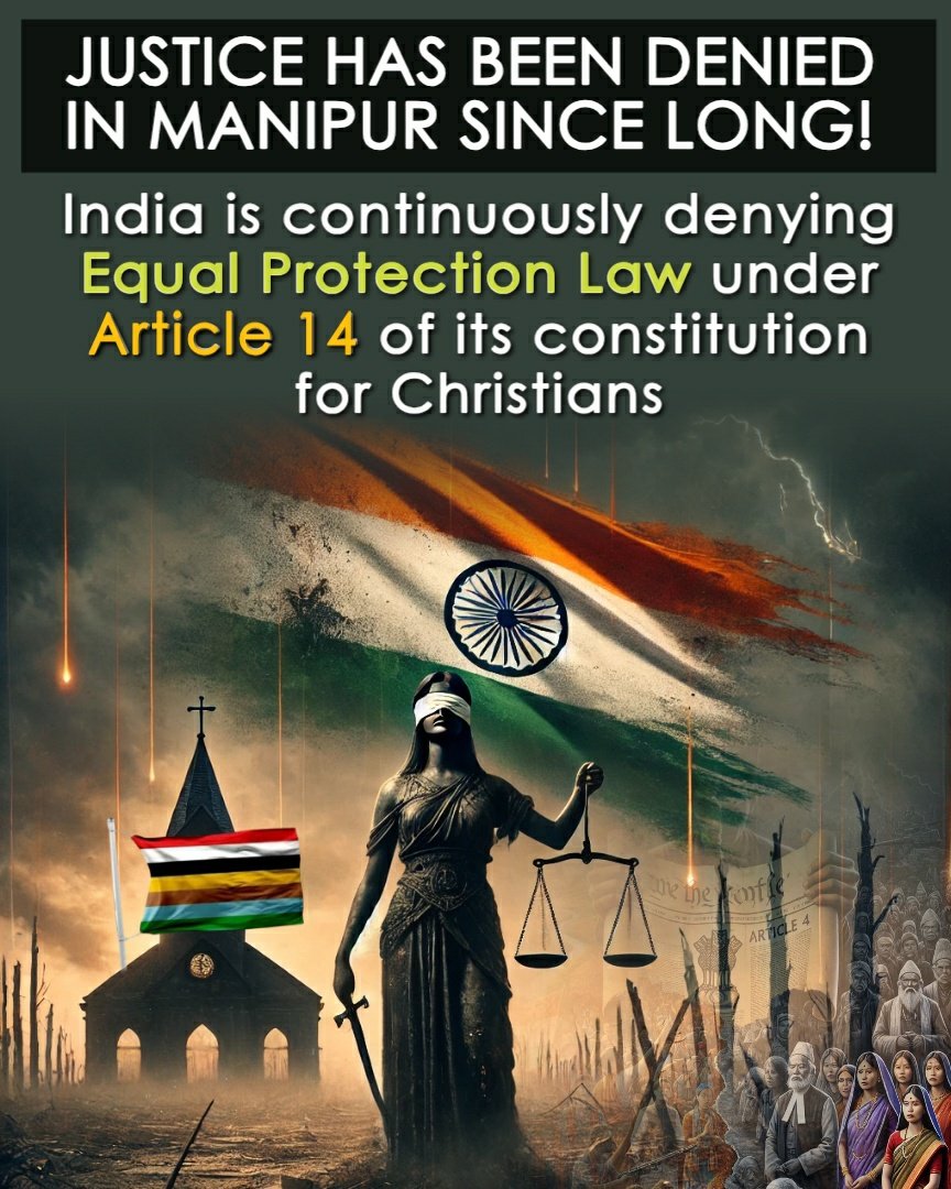 Justice have been denied in #Manipur since long.
Minorities like #kuki have not been protected equally  as per the law.
Where are we going..??
<a href="/iamharmeetK/">Harmeet Kaur K</a>
<a href="/Iam_amby/">Ambalica Singh🇮🇳</a> <a href="/Kap57608111/">Ravi Kapur</a>
@SamKhongsai_
<a href="/RasushAnkita/">Rasush</a>