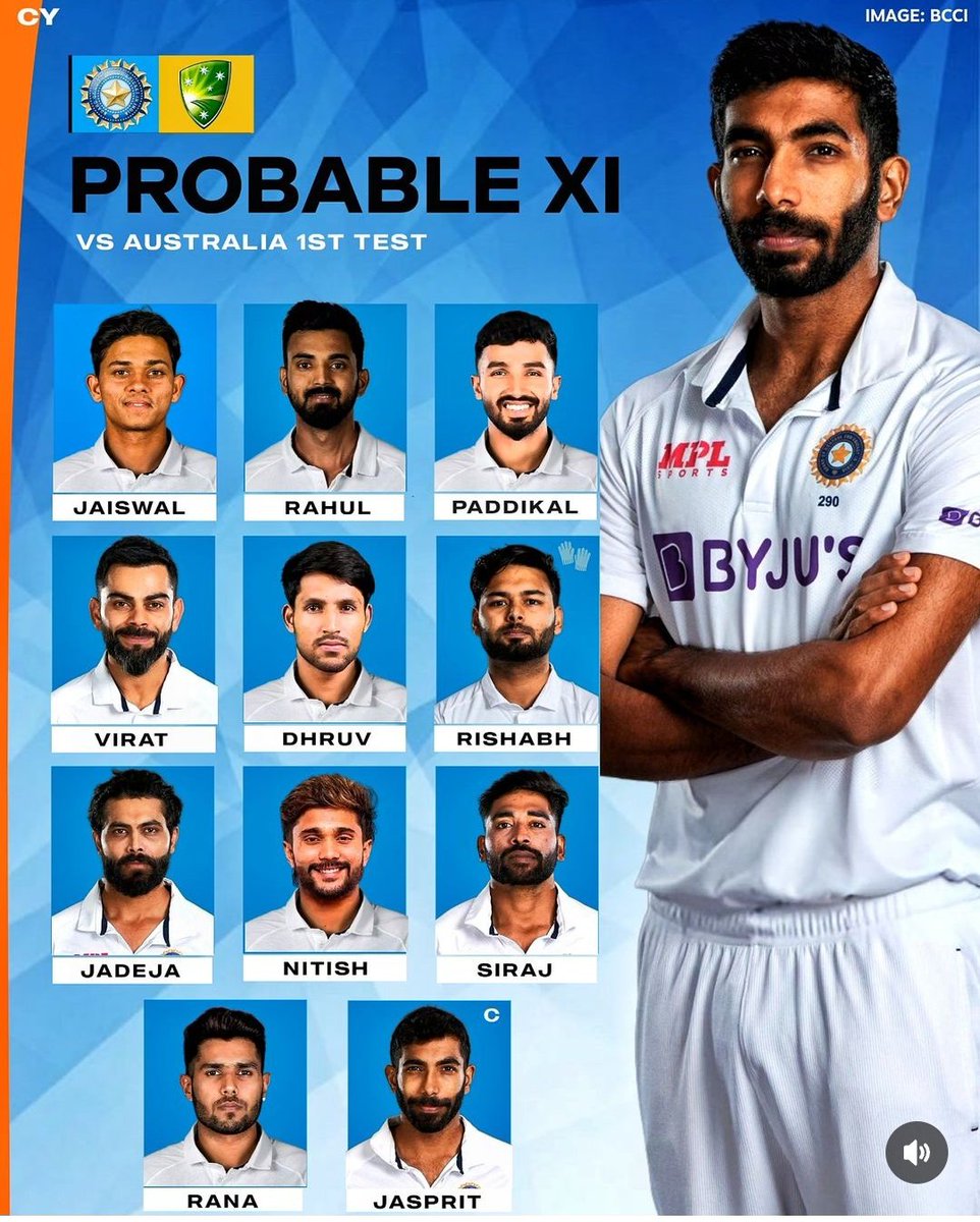 Team India Probable Playing XI For First Test vs Australia
BGT ( Border Gavaskar Trophy )