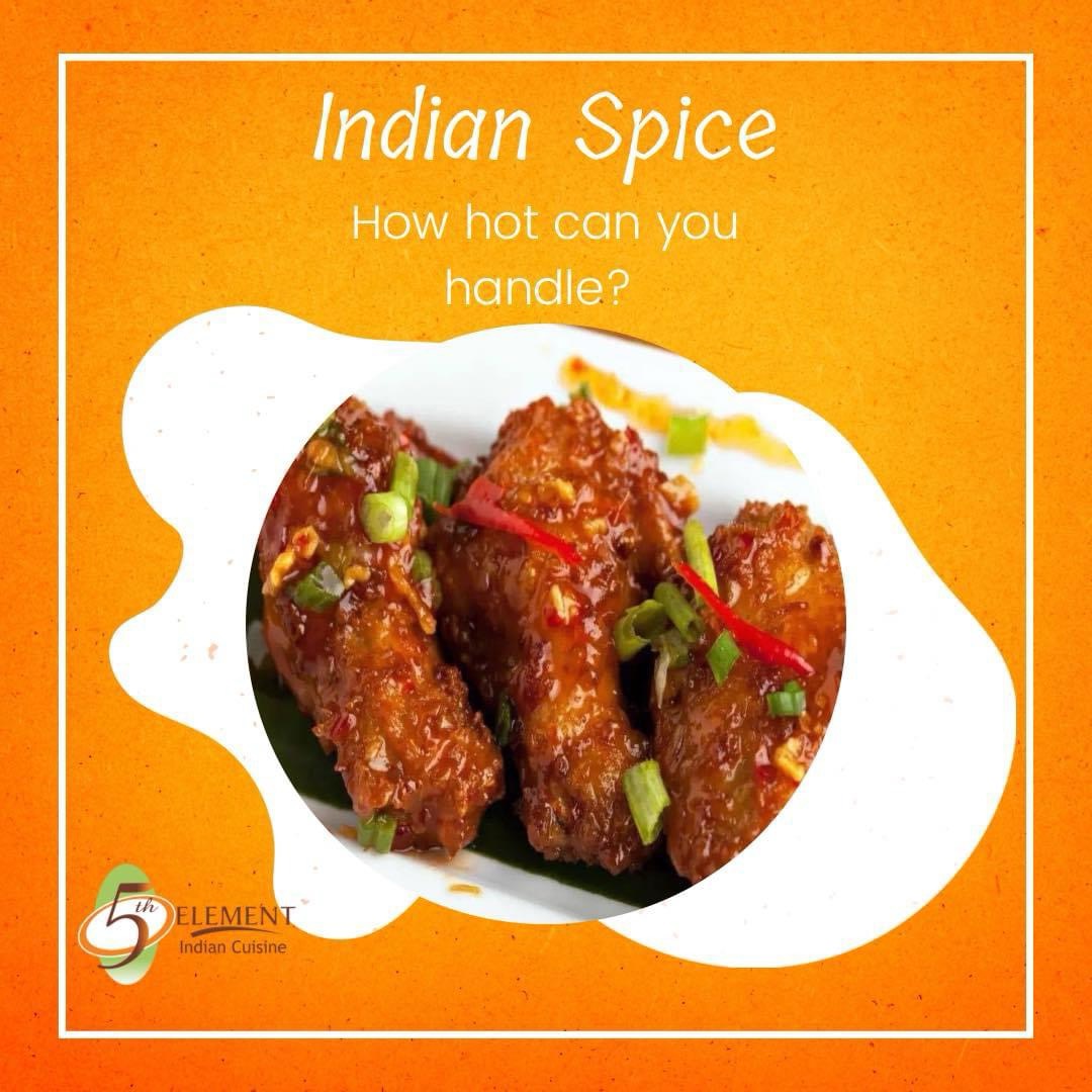 My5thElementPC's tweet photo. Are you a fan of spicy food? 🌶️🌶️ How hot can you handle? You can always pick your spice level with us! 

https://t.co/FYVifgsRDt  

#5thelemnment #indianfood #foodie #eatlocal #indianflavor #spice #yummy #daytonabeach #palmcoastfl #volusiacounty #flaglercounty #indianfoodie https://t.co/qDPCexPd3p