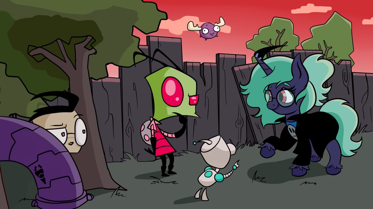 nedemai's tweet photo. This artwork was for the EQD Discord Halloween OC Costume Contest. I have to apologize I hadn't posted sooner I've been distracted with real life issues. The winner is Mitsuki kouky eek' with their OC dressed as Dib Membrane. https://t.co/PUkXy54fXM