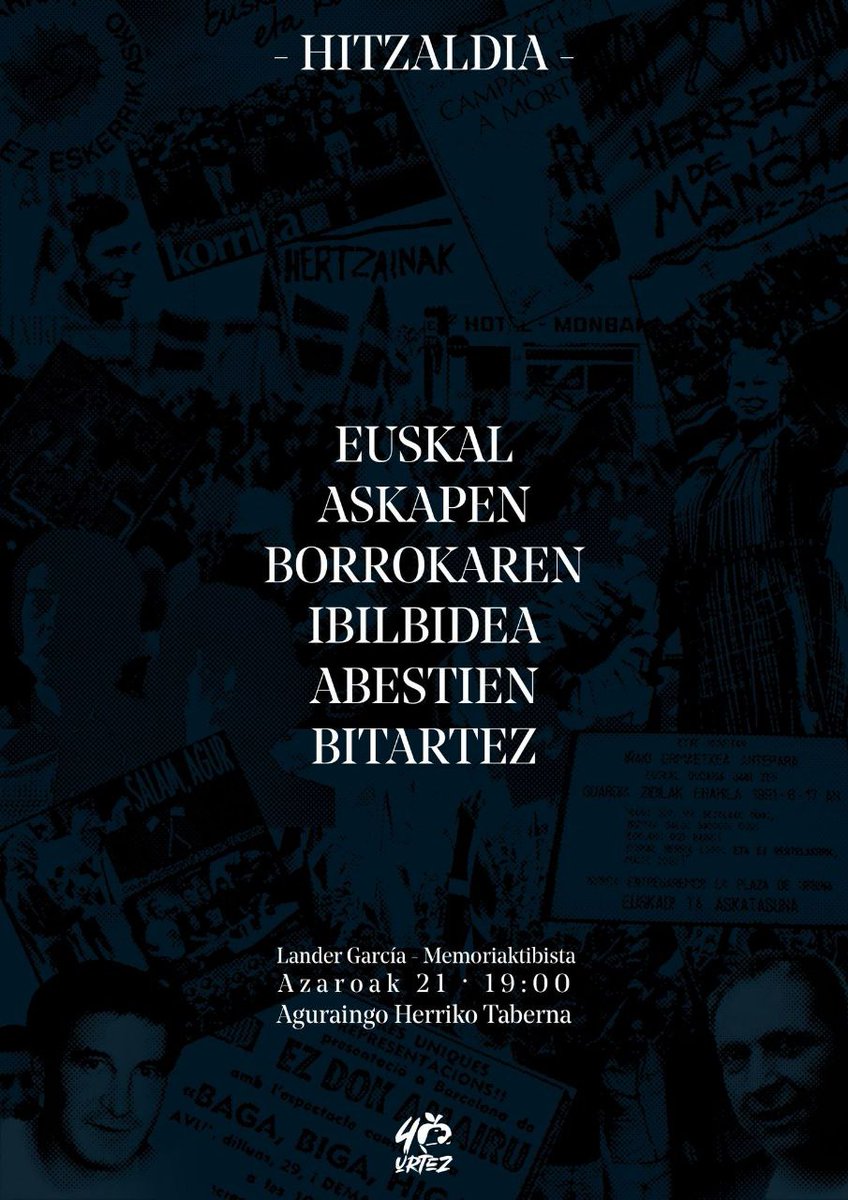 oihanaagurain's tweet image. Santi Brouard erail baino bi egun lehenago Agurainen izan zen, atxilotutako 8 herritarren harira antolatutako ekitaldi politikoan.

Aguraingo hori izan zen Santiren azken agerraldi publikoa. Efemeride hori gogoan, gaur @Landerlandia|k hitzaldia eskainiko digu Agurainen👇🏼