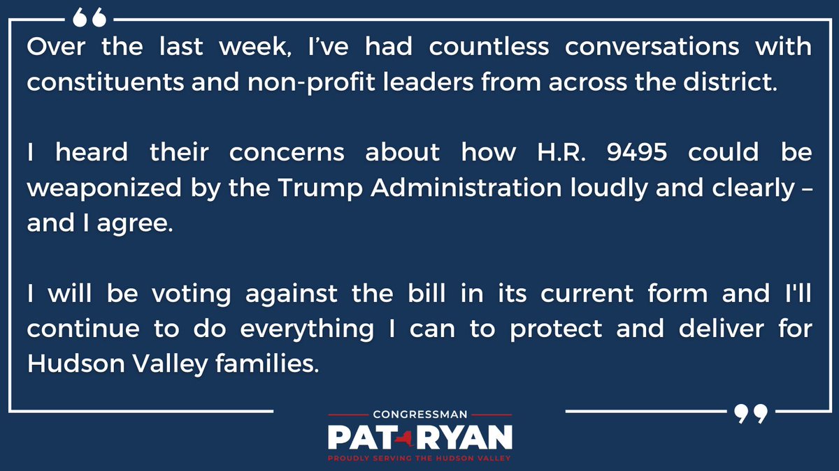 RepPatRyanNY's tweet photo. I'll continue to do everything I can to protect and deliver for Hudson Valley families. https://t.co/RIZyP0v113