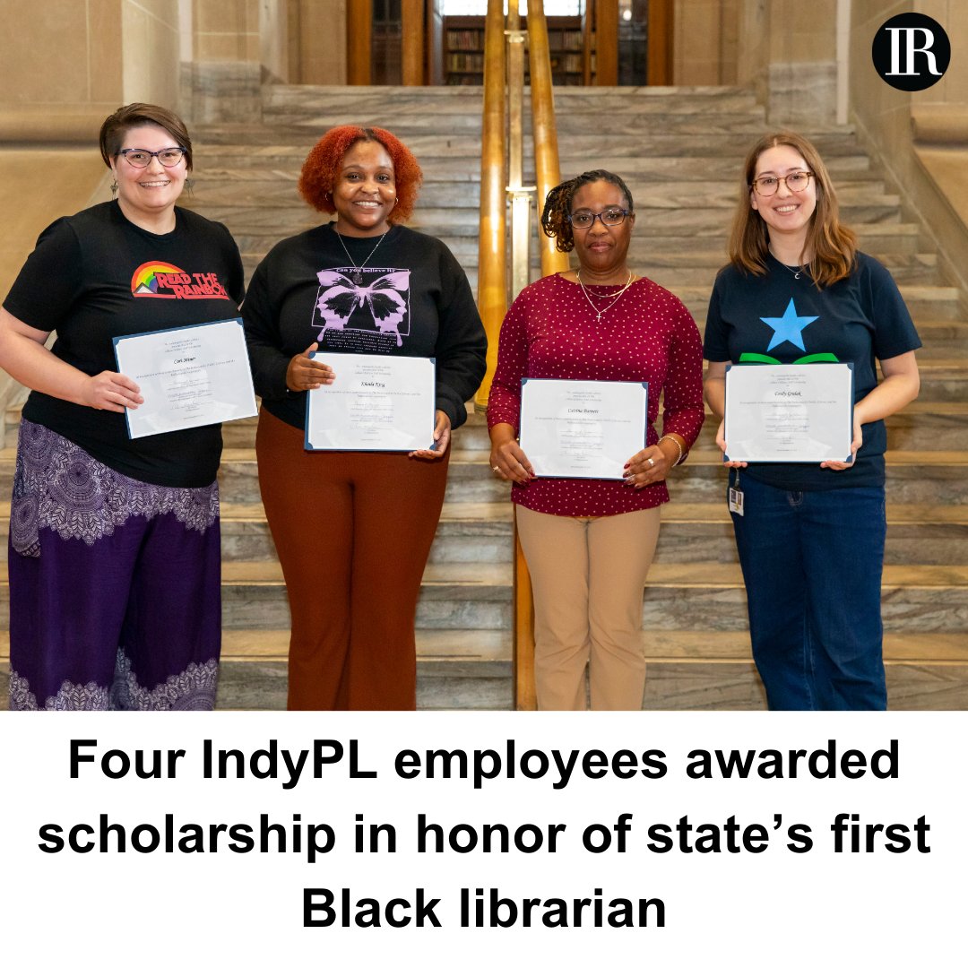 The scholarship is designed to support the educational advancement of library staff members from underrepresented backgrounds. Click to read more: indianapolisrecorder.com/four-library-e… #education