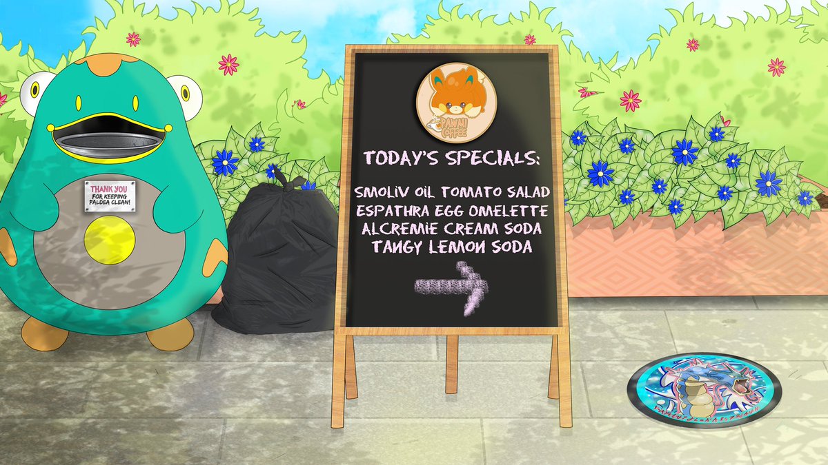 Welcome to pawmi coffee ☕️ what are you going to order today? 🍴

(can we make all bins bellibolt bins pls) 🐸 

#paldea #pokemonart #pokemonlofi #lofibackgrounds #scarletandviolet #bellibolt #pokemonartist