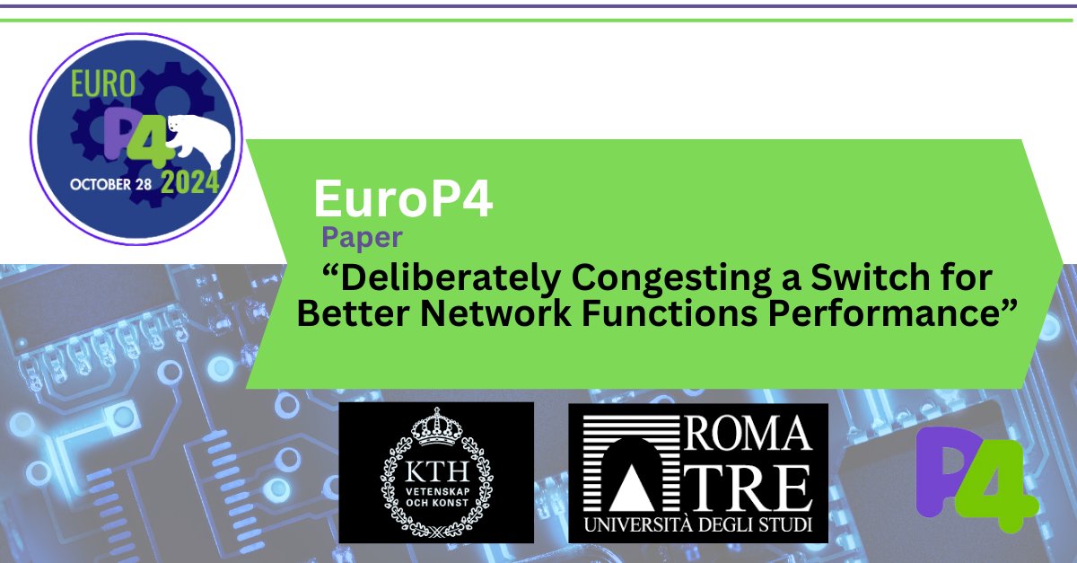 View slides from a paper at EuroP4, “Deliberately Congesting a Switch for Better Network Functions Performance”by KTH Royal Institute and Roma Tre University. Learn about the project, insights and results | tinyurl.com/mwtv7x3j
#P4 #EuroP4 <a href="/KTHuniversity/">KTH Royal Institute of Technology</a> <a href="/UnivRoma3/">Università Roma Tre</a>