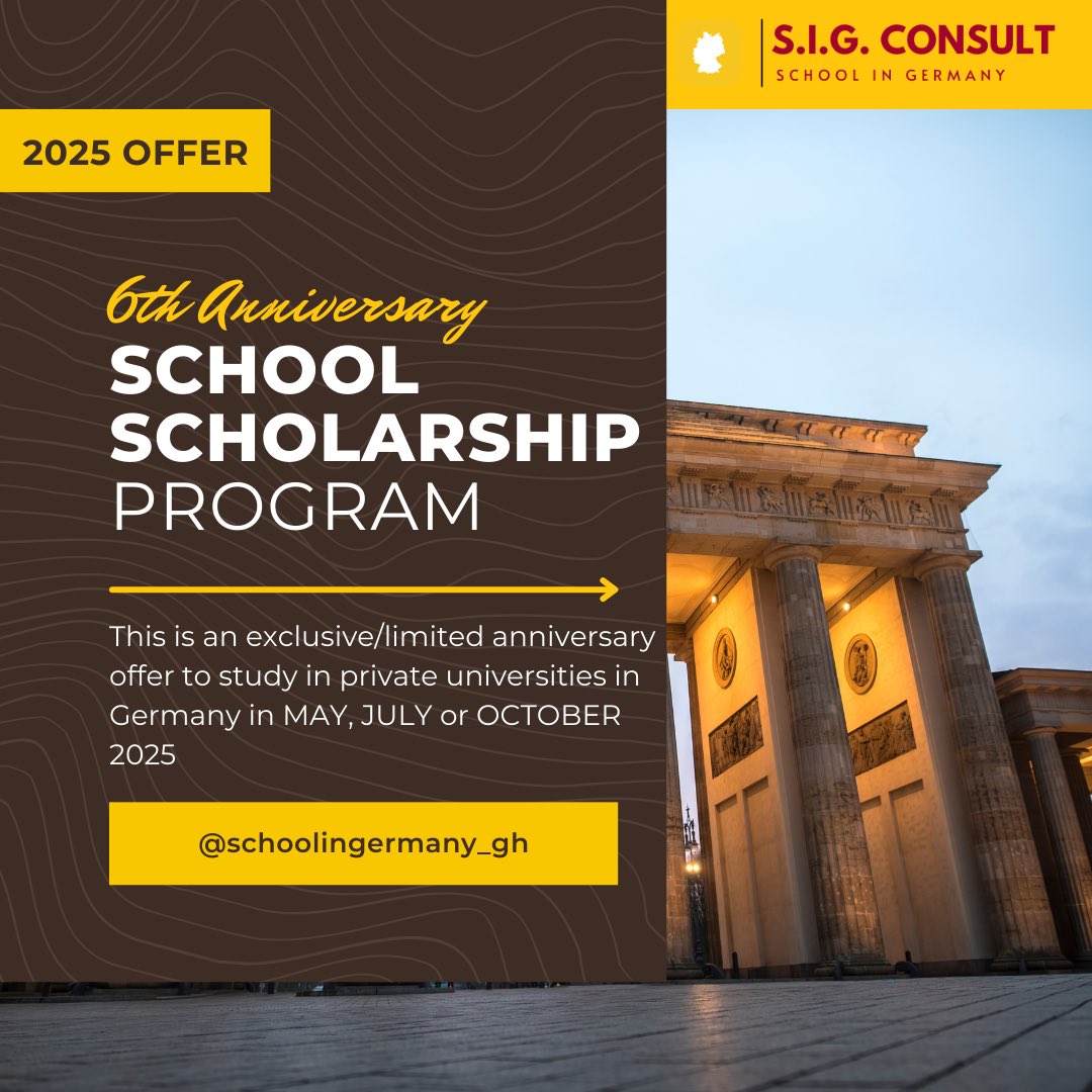 schoolingermany's tweet photo. ANNIVERSARY OFFER: LIMITED ADMISSION AND SCHOLARSHIP FOR THREE PEOPLE

Terms and Conditions: 
1. You should have completed a university program already
2. You should have all your academic documents 
3. You should be ready to finance your BLOCKED ACCOUNT soon
4. Admission is guaranteed in 10 days
5. Scholarship offer is guaranteed and confirmation is received in 14 days after both admission and blocked account are confirmed 
6. No service fee will be charged
7. Only 3 candidates will be chosen
8. Your selection, Admission and Arrival in Germany will be made public at the appropriate time
9. We will not bare any costs not mentioned in the offer
10. No slots shall be reserved