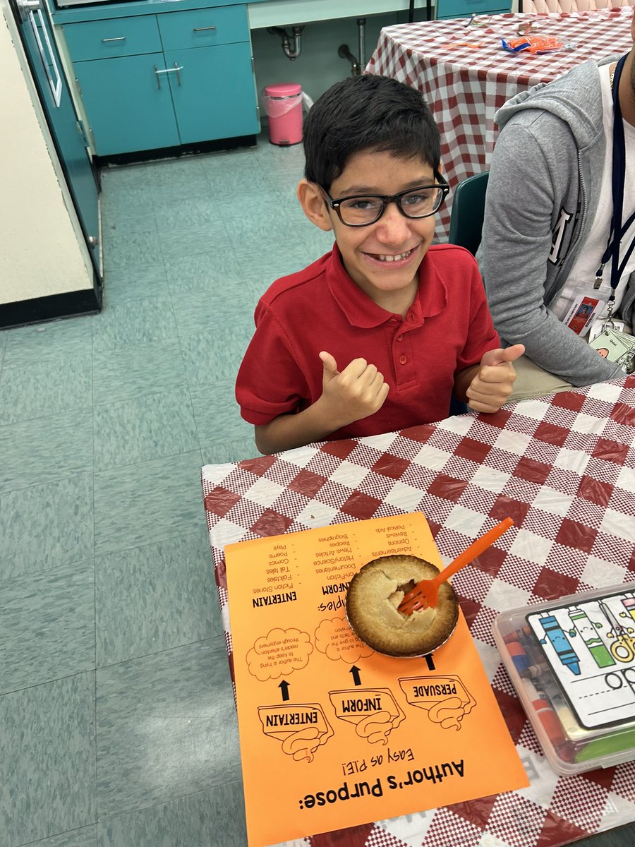 RedlandEl's tweet image. Ms. Brenda’s ASD group had a blast learning about Author’s Purpose with the PIE acronym—Persuade, Inform, Entertain—and enjoyed a sweet treat while practicing the standard! 📚 🥧#LearningIsSweet #AuthorsPurpose #YourBestChoiceMDCPS @MDCPSSouth @suptdotres @MDCPS_ELA