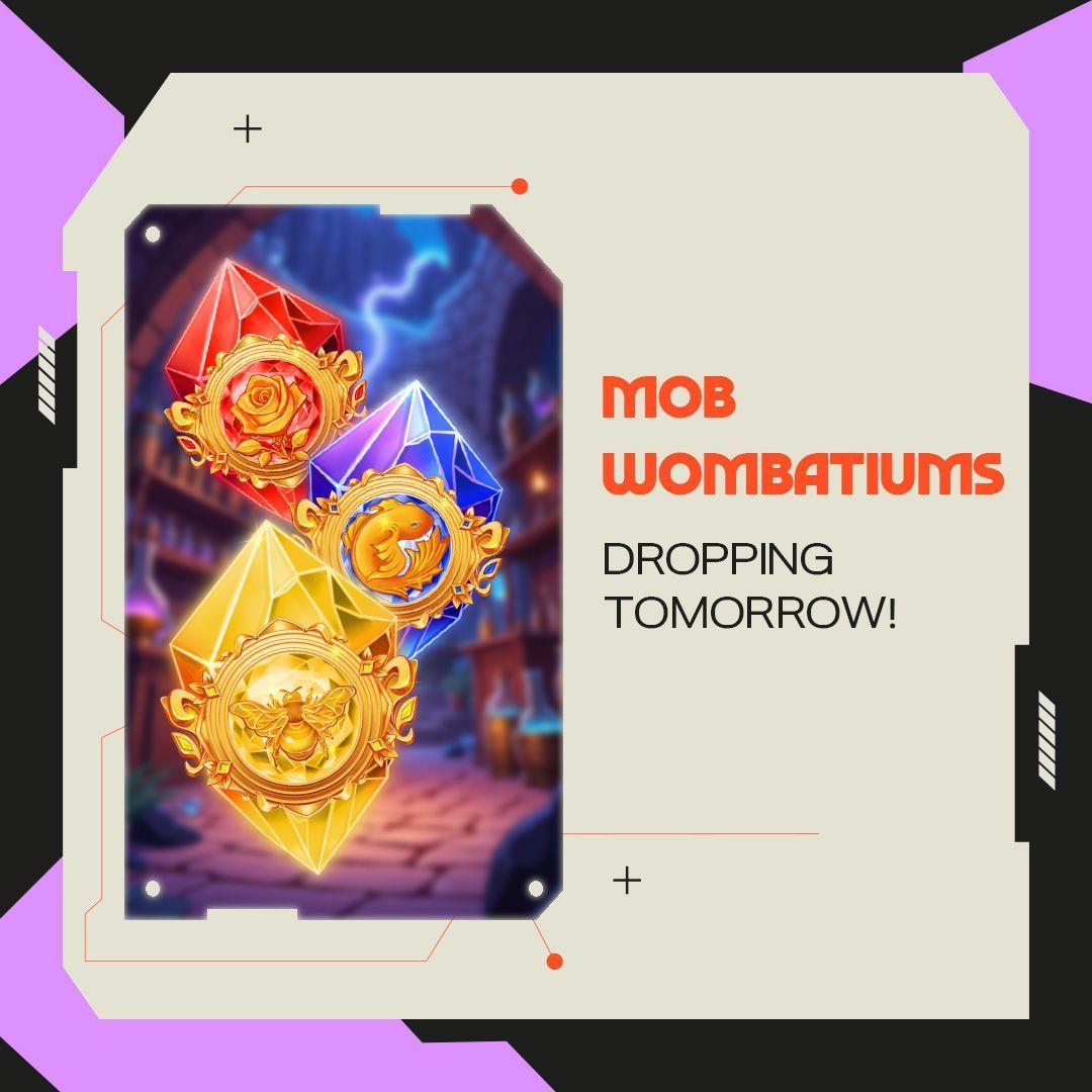 📢 Dropping tomorrow at 15 UTC: Mob Wombatiums!

These Red, Yellow and Blue Wombatiums can upgrade Wombat Champions NFTs, providing huge MP boosts!

Limited supply. 20% of revenue to token burns. LFG!

Learn more: discord.com/invite/spielwo…