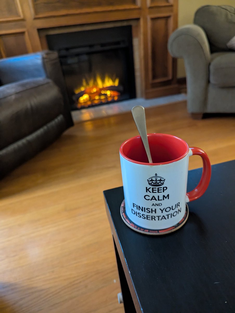 Combatting the existential dread as my doctoral defense approaches with caffeine and coziness. 

Hope I don't need this mug much longer . . .
<a href="/UoBWriting/">Creative Writing at the University of Bristol</a> <a href="/BristolReligion/">Bristol Religion and Theology</a>