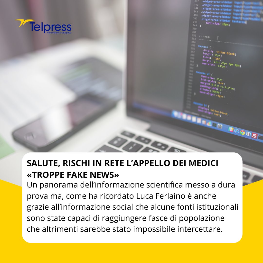 telpress's tweet image. Oggi, portiamo all'attenzione dei professionisti della #comunicazione la #notizia più importante sul panorama mediale, selezionata da Telpress.    Restate aggiornati sul mondo dei #media, del #web, del #marketing e delle ICT