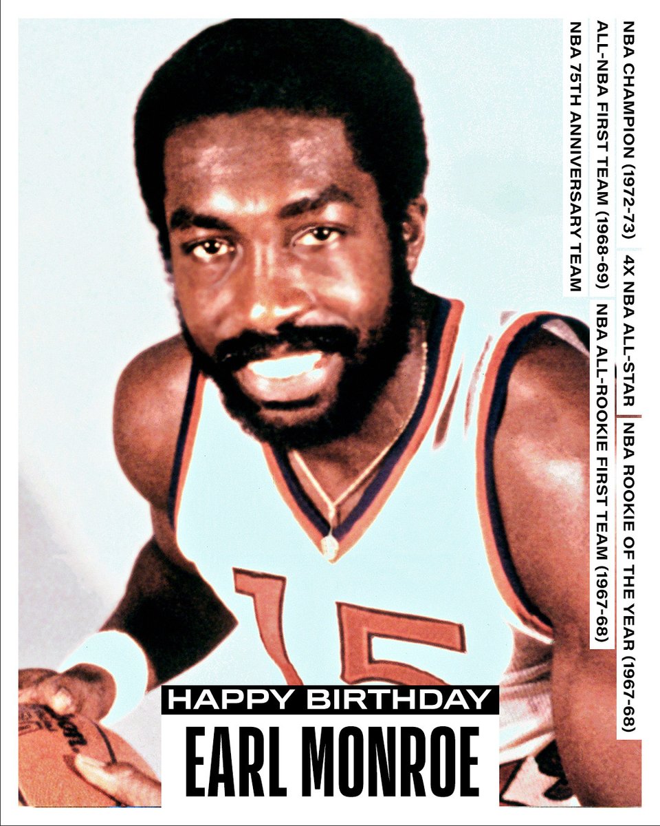 Join us in wishing a Happy 80th Birthday to 4x #NBAAllStar, 1972-73 NBA Champion and 75th Anniversary Team member, Earl Monroe! #NBABDAY