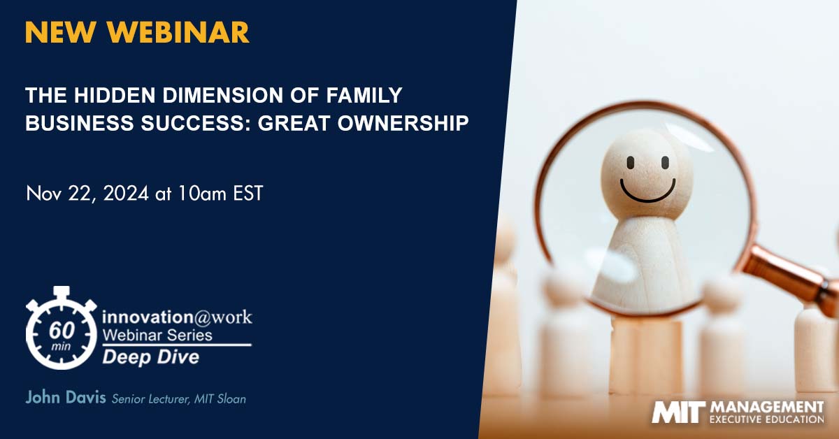 🚨NEW WEBINAR!🚨 The Hidden Dimension of Family Business Success: Great Ownership - Nov 22 at 10am ET - Register here: mitsln.co/PHen50TYmlj