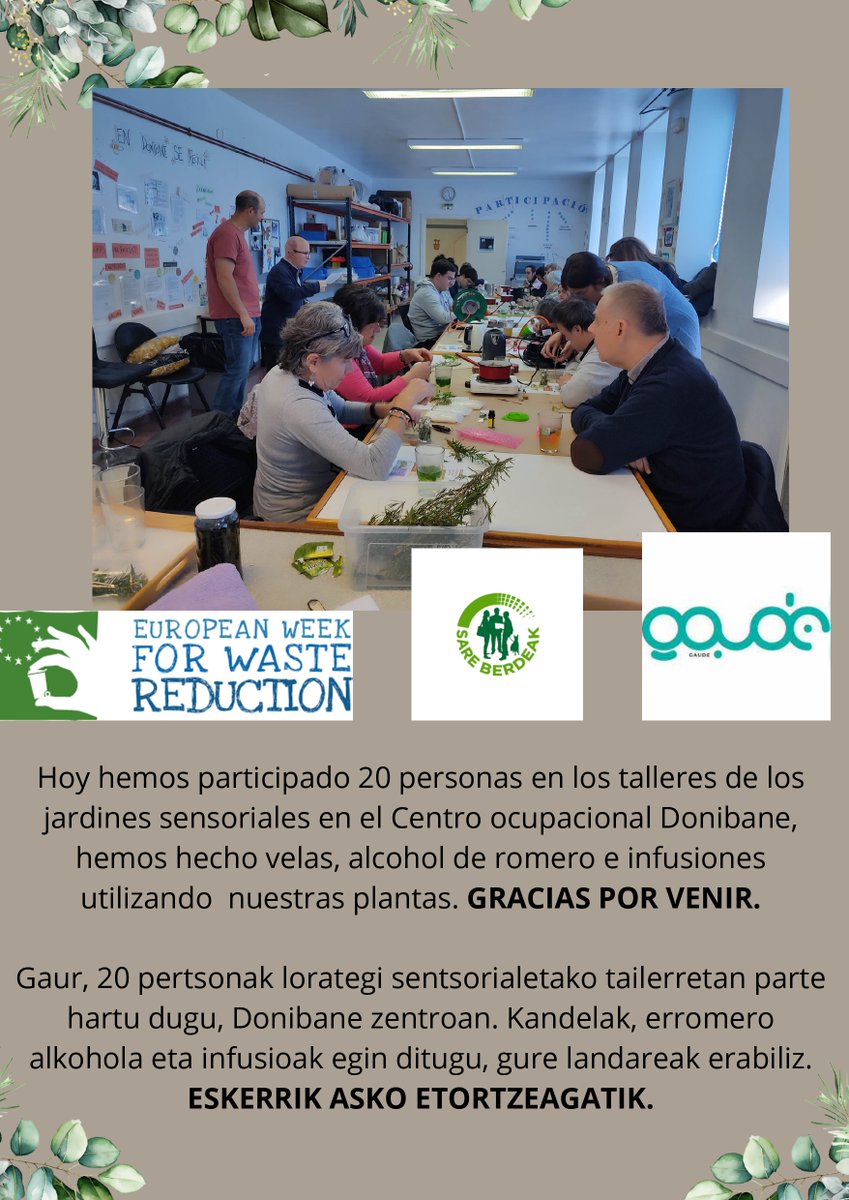 Los Centros Ocupacionales Donibane y Mendiondo de la Asociación Gaude han preparado una acción abierta a todo el público denominada «Jardines Sensoriales».

¡Muchas gracias a todas las personas que os acercásteis!

#sareberdeak  #GAP #BizkaiaEgiten #tejeturedverde