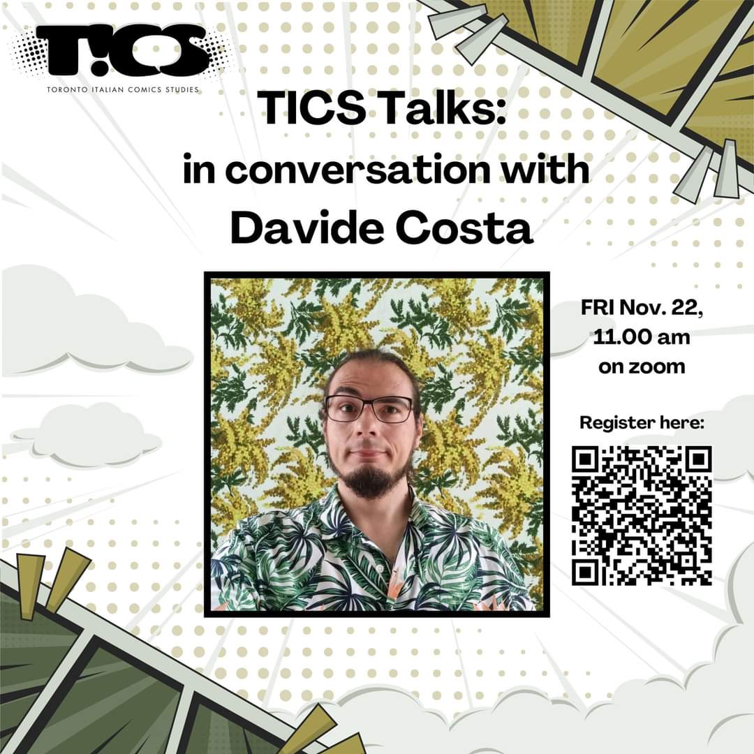 Dr Simona Di Martino (@simodima1) on Twitter photo **Tomorrow**
TICS Talk with author Davide Costa about the world of comics <a href="/uoftitalian/">U of T Italian Studies</a> <a href="/UofT/">University of Toronto</a>
Free to attend #comics #comicsstudies <a href="/TheIGNCC/">International Graphic Novel and Comics Conference</a>
<a href="/ComicsGrid/">The Comics Grid ๐ฌ</a> <a href="/1ComicBooksBlog/">#1 Comic Books Blog</a> **Tomorrow**
TICS Talk with author Davide Costa about the world of comics <a href="/uoftitalian/">U of T Italian Studies</a> <a href="/UofT/">University of Toronto</a>
Free to attend #comics #comicsstudies <a href="/TheIGNCC/">International Graphic Novel and Comics Conference</a>
<a href="/ComicsGrid/">The Comics Grid ๐ฌ</a> <a href="/1ComicBooksBlog/">#1 Comic Books Blog</a>