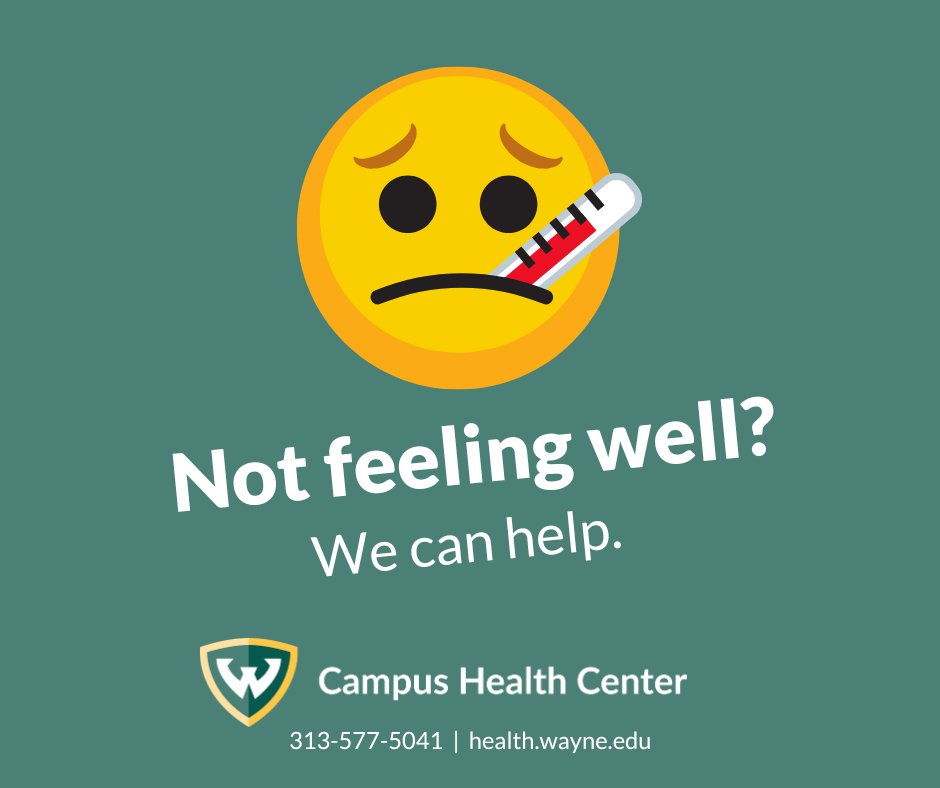 You get two Warrior Visits at Campus Health Center each semester. No out-of-pocket expense. Schedule your visit at health.wayne.edu or simply walk-in. You'll need your driver's license, OneCard and insurance card. We are here to help! 💚💛
#BeWellWarriors