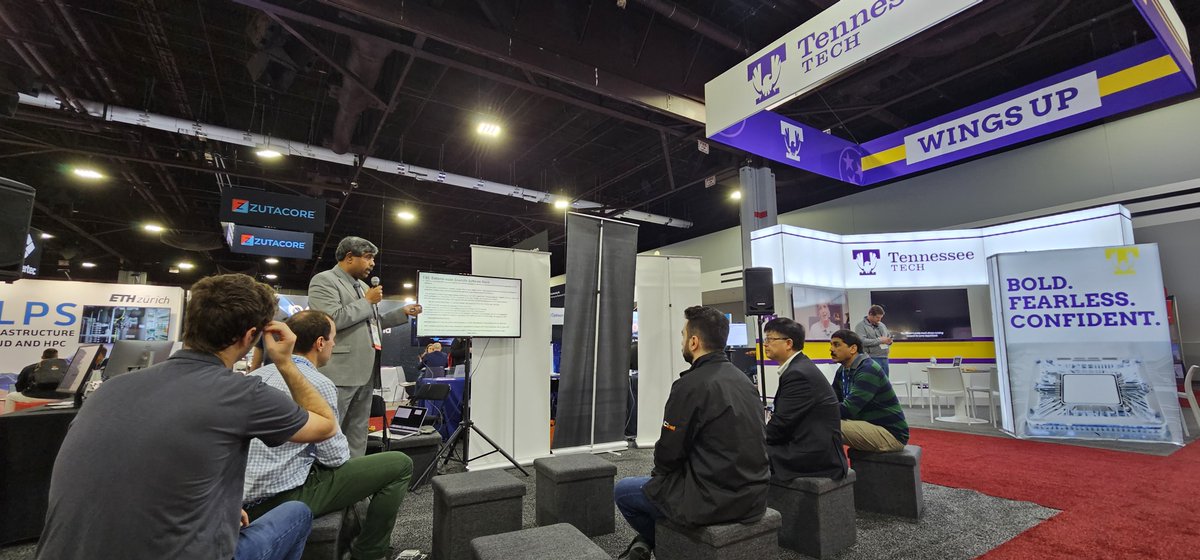 mvapich's tweet image. Featuring some more external speakers during our time at #SC24, we also would like to thank Dr. Sameer Shende of @uoregon for talking about his amazing TAU profiling system!

#HPC #HPCProfiling #Supercomputing24 #mvapich #MPI