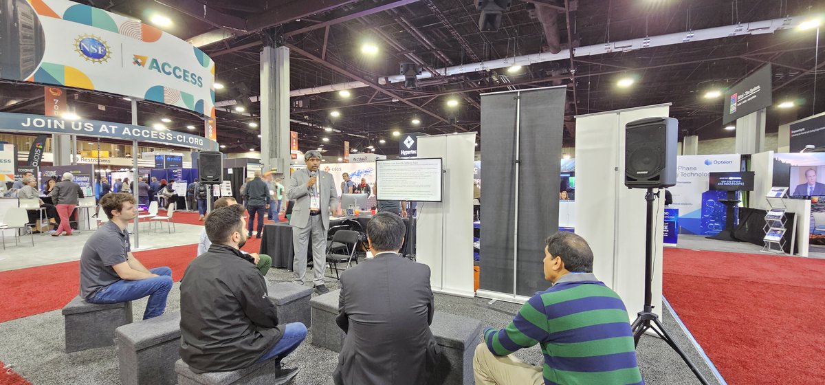 mvapich's tweet image. Featuring some more external speakers during our time at #SC24, we also would like to thank Dr. Sameer Shende of @uoregon for talking about his amazing TAU profiling system!

#HPC #HPCProfiling #Supercomputing24 #mvapich #MPI