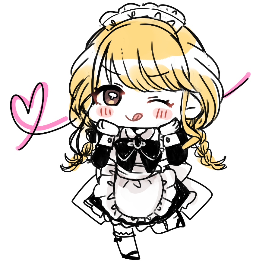 「メイドこちょね 」|鎖骨＠次はMBFのイラスト