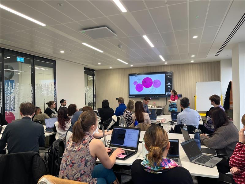 GenomicsEngland's tweet photo. Yesterday we held our first live full-day Research Environment training session at our London Office. Our team gave talks on the data we hold, demonstrations using our tools and taught hands-on practicals and exercises. It was a great day, thank you to everyone who attended! 🚀 https://t.co/dGHi8pmfUc